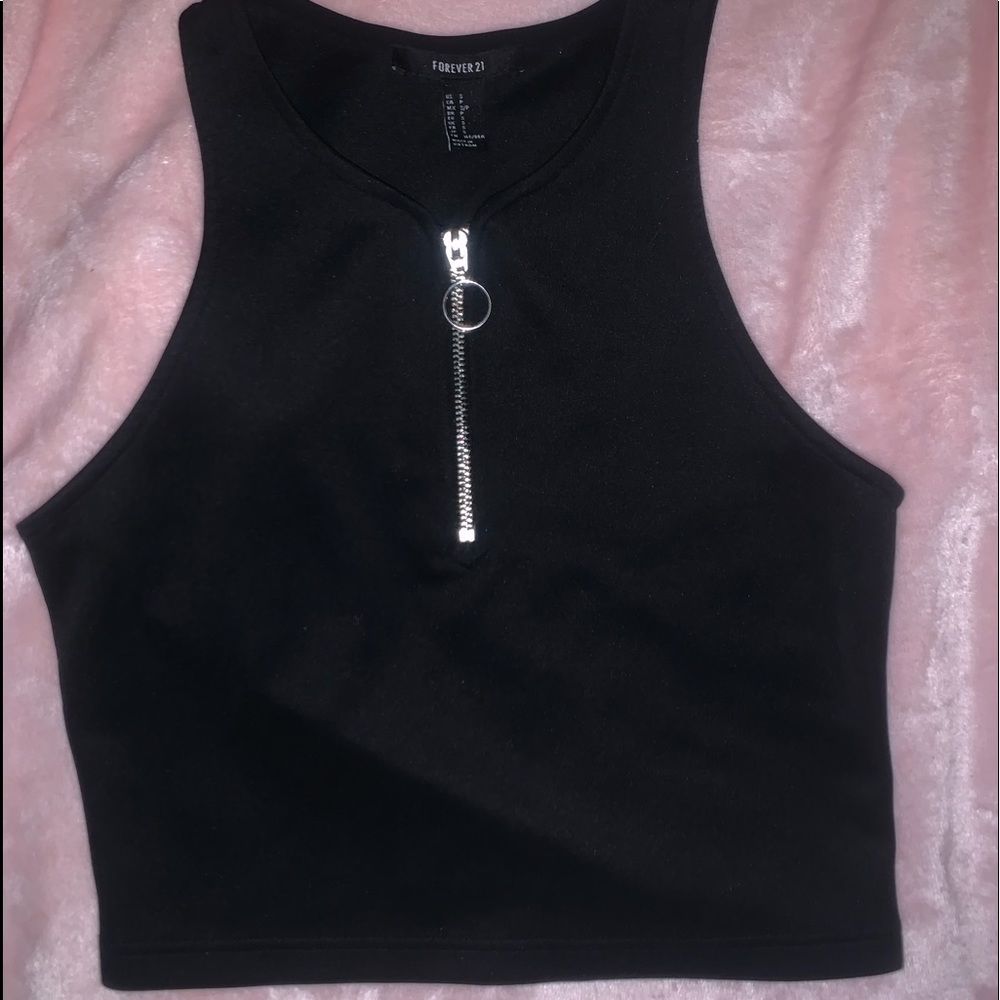 Black Zip-Up Top